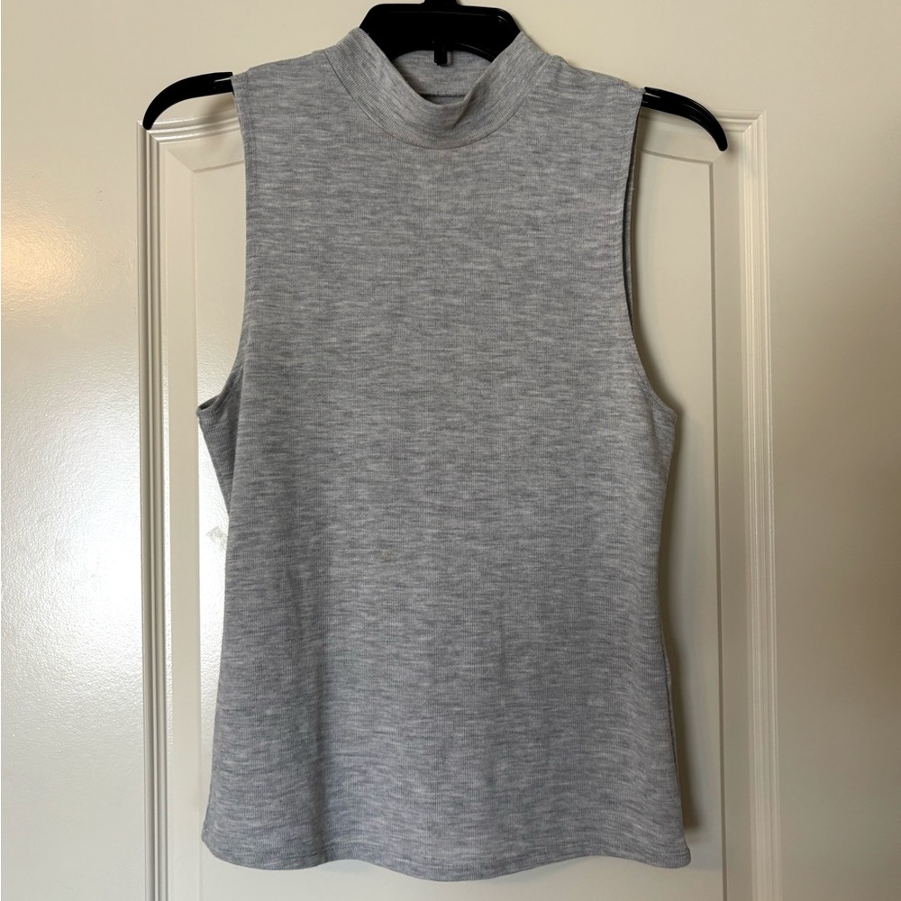 Abercrombie & Fitch Heather Gray Mock Neck Tank Top